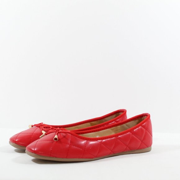 Shoes - Women's Quilted Flats - Red 41EU